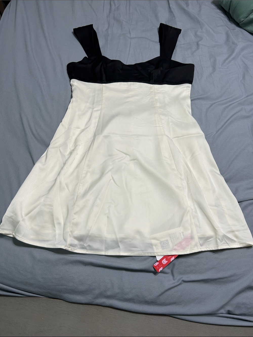 Black & White Cider Empire Silk Dress